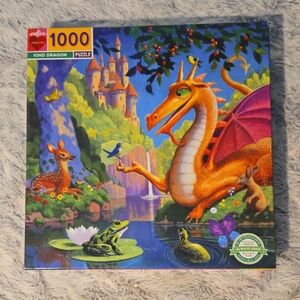Eeboo Kind Dragon 1000 Piece Puzzle With Animals And Castle, NEW